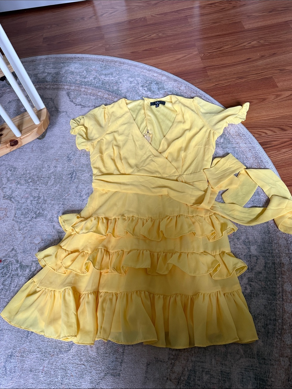Lulus Yellow Ruffle Wrap Dress - Women